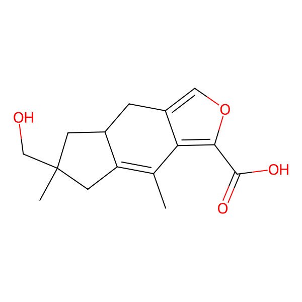 2D Structure of 6-(Hydroxymethyl)-6,8-dimethyl-4,4a,5,7-tetrahydrocyclopenta[f][2]benzofuran-1-carboxylic acid