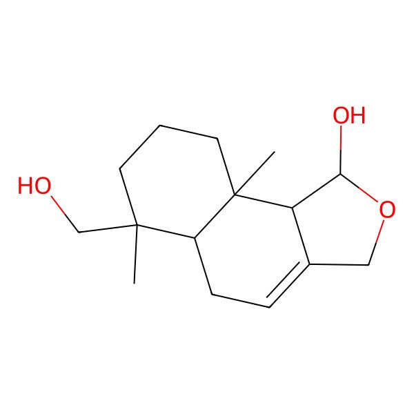2D Structure of 6-(Hydroxymethyl)-6,9a-dimethyl-1,3,5,5a,7,8,9,9b-octahydrobenzo[g][2]benzofuran-1-ol