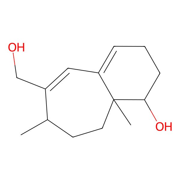 2D Structure of 6-(Hydroxymethyl)-7,9a-dimethyl-1,2,3,7,8,9-hexahydrobenzo[7]annulen-1-ol