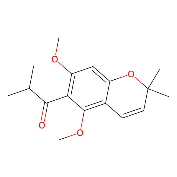 2D Structure of 6-Isobutyryl-5,7-dimethoxy-2,2-dimethylbenzopyran