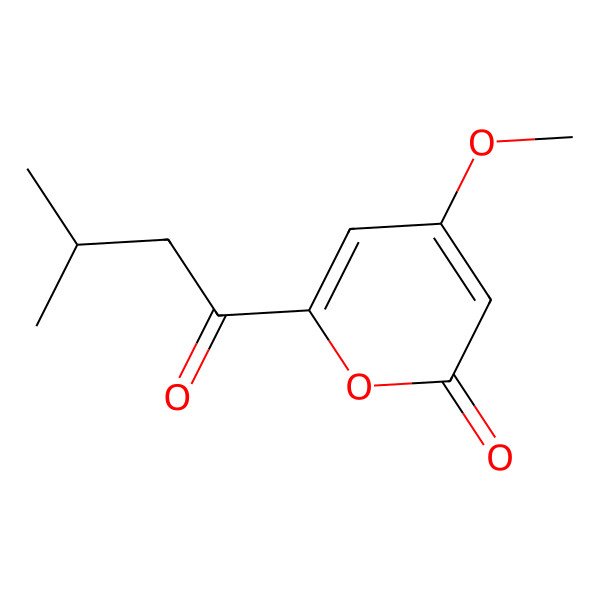 2D Structure of 6-Isovaleryl-4-methoxy-pyran-2-one