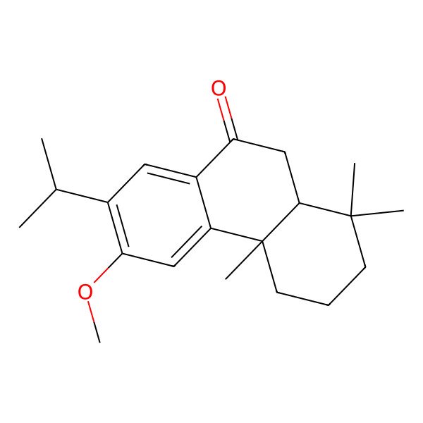 2D Structure of 6-methoxy-1,1,4a-trimethyl-7-propan-2-yl-3,4,10,10a-tetrahydro-2H-phenanthren-9-one