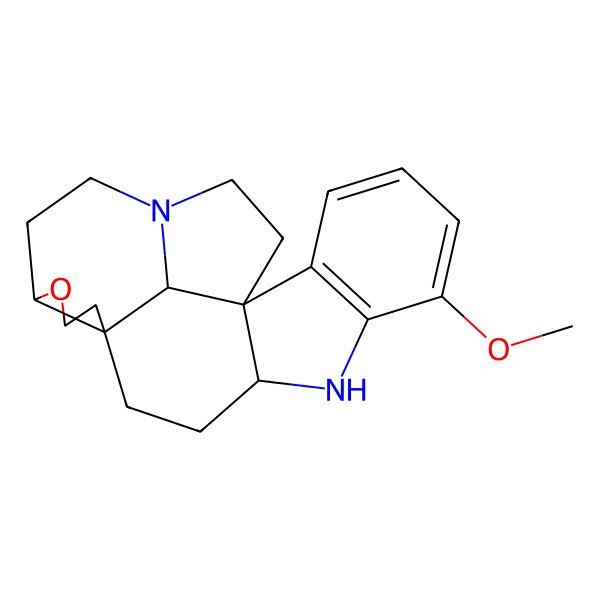 2D Structure of 6-Methoxy-15-oxa-8,19-diazahexacyclo[10.9.1.01,9.02,7.012,16.019,22]docosa-2(7),3,5-triene