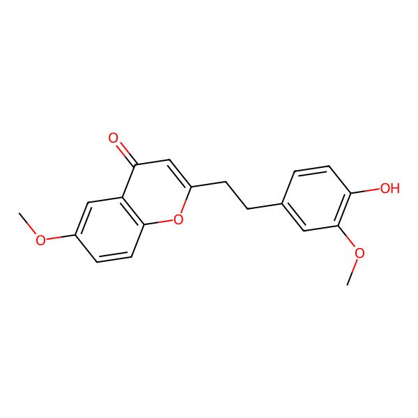 2D Structure of 6-Methoxy-2-[2-(3-methoxy-4-hydroxyphenyl)ethyl]chromone