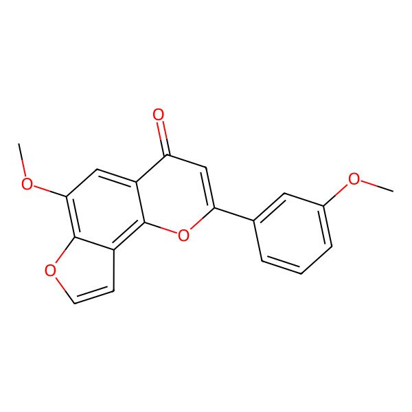 2D Structure of 6-Methoxy-2-(3-methoxyphenyl)furo[2,3-h]chromen-4-one