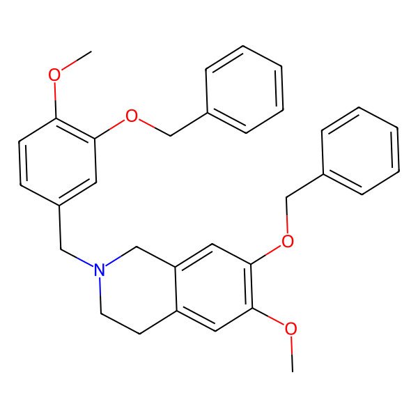 2D Structure of 6-methoxy-2-[(4-methoxy-3-phenylmethoxyphenyl)methyl]-7-phenylmethoxy-3,4-dihydro-1H-isoquinoline
