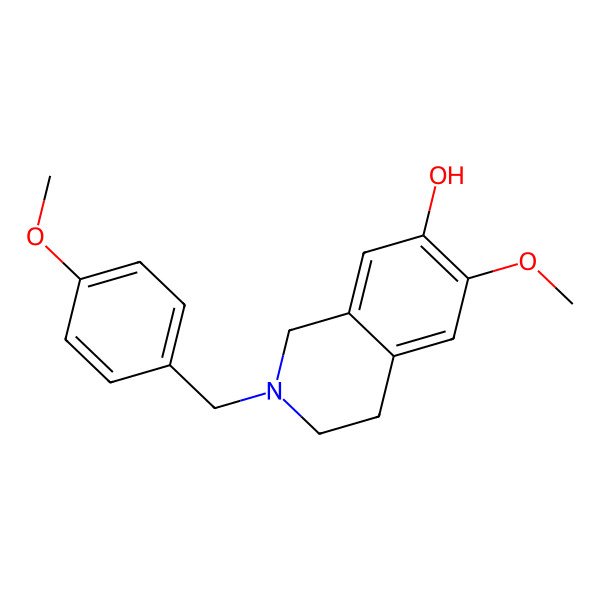 2D Structure of 6-Methoxy-2-(4-methoxybenzyl)-1,2,3,4-tetrahydroisoquinolin-7-ol