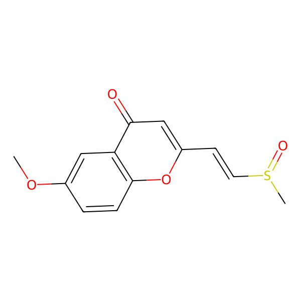 2D Structure of 6-methoxy-2-[(E)-2-methylsulfinylethenyl]chromen-4-one