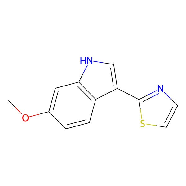 2D Structure of 6-methoxy-3-(1,3-thiazol-2-yl)-1H-indole
