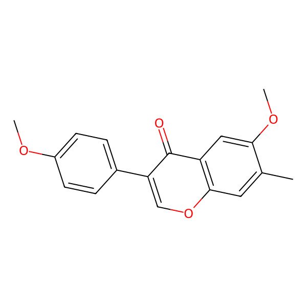 2D Structure of 6-Methoxy-3-(4-methoxyphenyl)-7-methylchromen-4-one