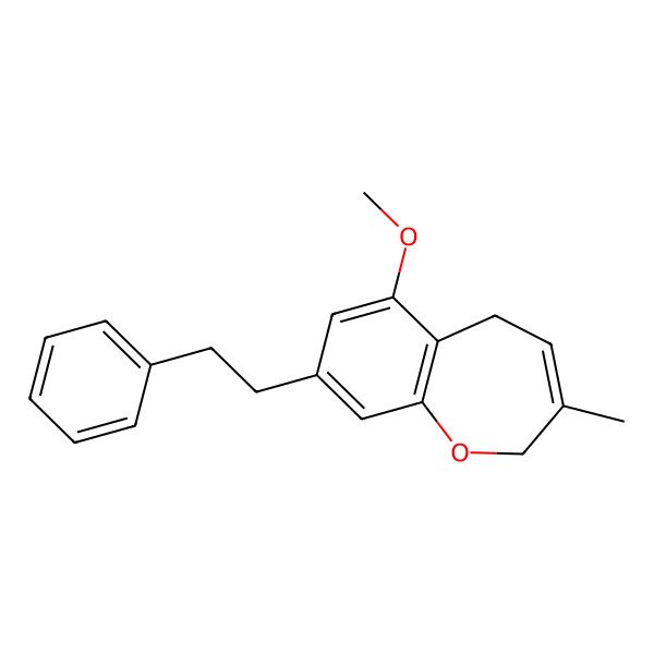 2D Structure of 6-Methoxy-3-methyl-8-(2-phenylethyl)-2,5-dihydro-1-benzoxepine 2D Structure of 6-Methoxy-3-methyl-8-(2-phenylethyl)-2,5-dihydro-1-benzoxepine