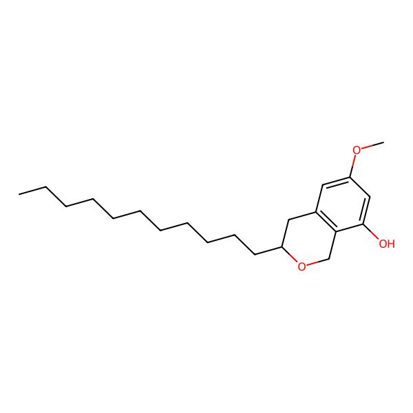 2D Structure of 6-methoxy-3-undecyl-3,4-dihydro-1H-isochromen-8-ol