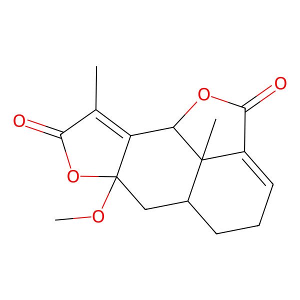 2D Structure of 6-Methoxy-3,15-dimethyl-5,14-dioxatetracyclo[6.6.1.02,6.012,15]pentadeca-2,11-diene-4,13-dione