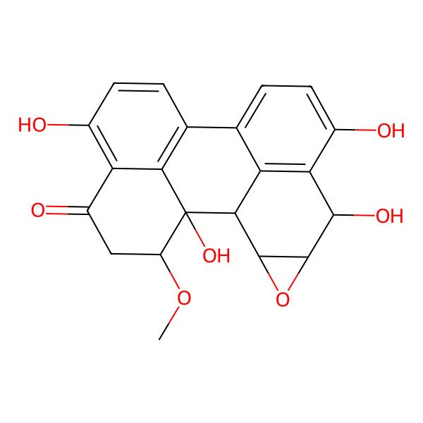 2D Structure of 6-Methoxy-3,6a,9,10-tetrahydroxy-7,8-epoxy-4-oxo-4,5,6,6a,6b,7,8,9-octahydroperylene
