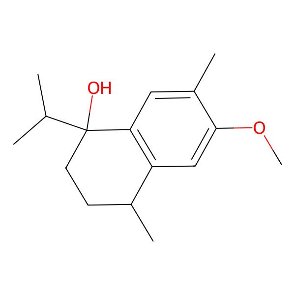 2D Structure of 6-methoxy-4,7-dimethyl-1-propan-2-yl-3,4-dihydro-2H-naphthalen-1-ol