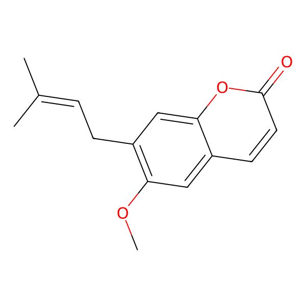 2D Structure of 6-Methoxy-7-(3-methylbut-2-enyl)chromen-2-one