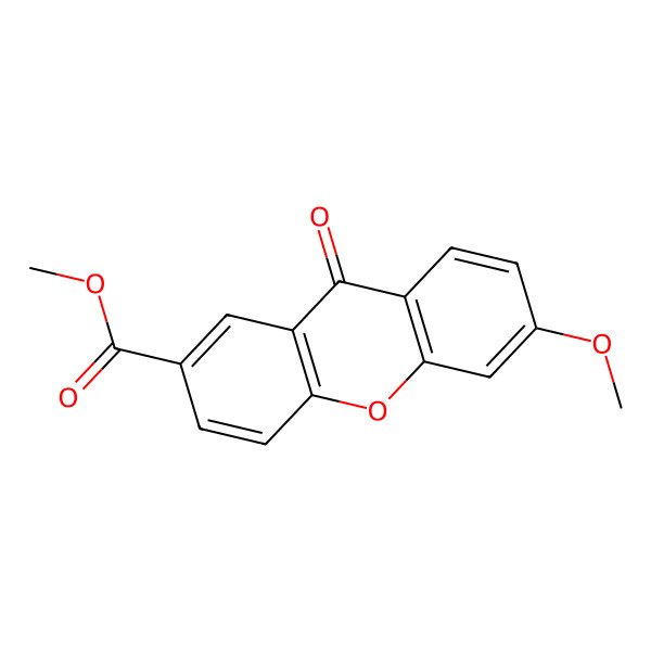 2D Structure of 6-Methoxy-9-oxo-9H-xanthene-2-carboxylic acid methyl ester