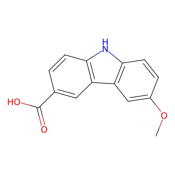 2D Structure of 6-methoxy-9H-carbazole-3-carboxylic acid
