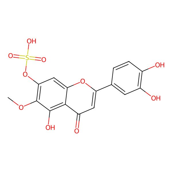 2D Structure of 6-Methoxyluteolin 7-sulfate 2D Structure of 6-Methoxyluteolin 7-sulfate