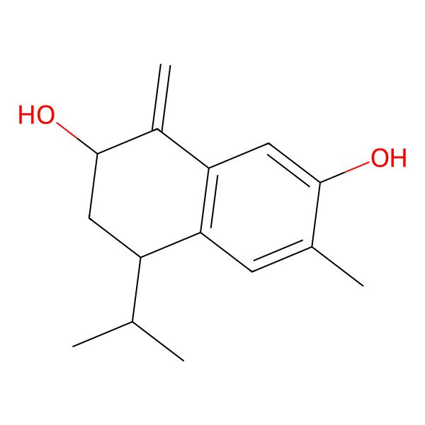 2D Structure of 6-methyl-1-methylidene-4-propan-2-yl-3,4-dihydro-2H-naphthalene-2,7-diol