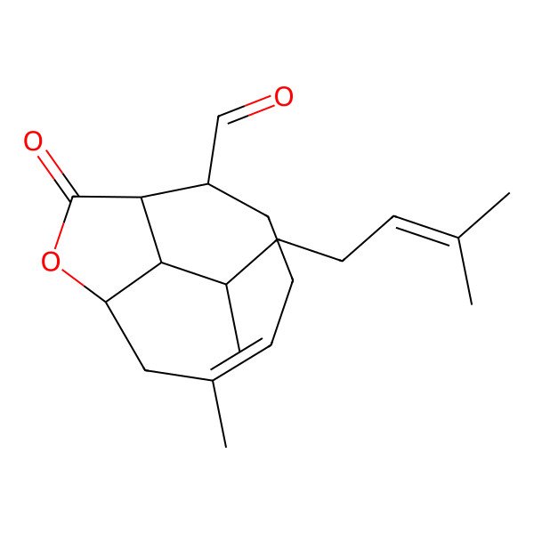2D Structure of 6-Methyl-11-(6-methylhept-5-en-2-yl)-10-oxo-9-oxabicyclo[6.2.1]undec-5-ene-2-carbaldehyde