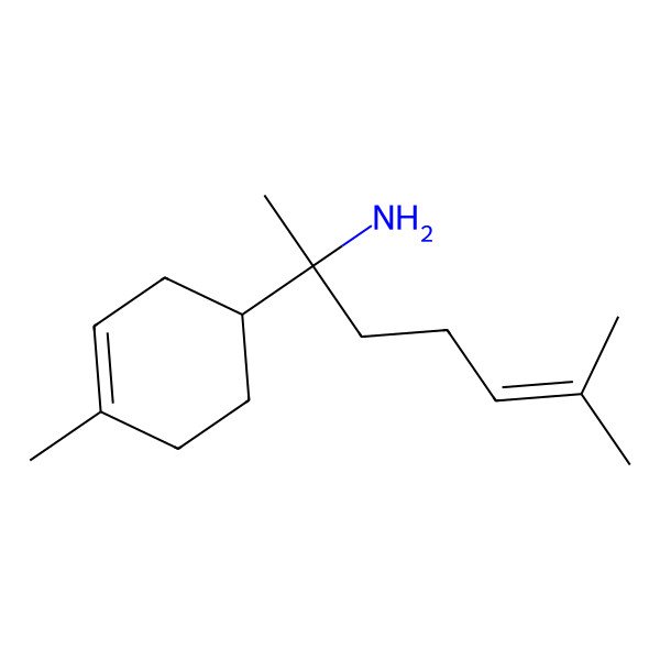 2D Structure of 6-Methyl-2-(4-methylcyclohex-3-en-1-yl)hept-5-en-2-amine