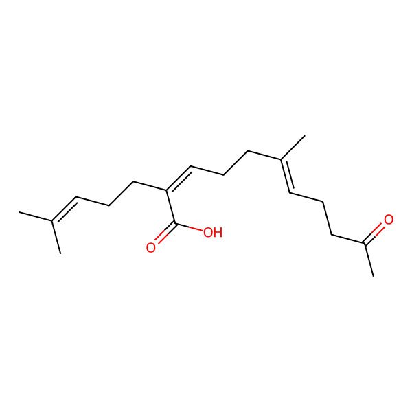 2D Structure of 6-Methyl-2-(4-methylpent-3-enyl)-10-oxoundeca-2,6-dienoic acid