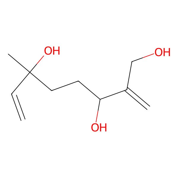 2D Structure of 6-Methyl-2-methylideneoct-7-ene-1,3,6-triol