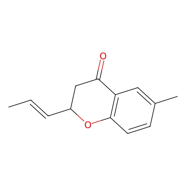 2D Structure of 6-Methyl-2-prop-1-enyl-2,3-dihydrochromen-4-one