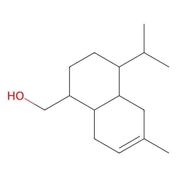 2D Structure of (6-Methyl-4-propan-2-yl-1,2,3,4,4a,5,8,8a-octahydronaphthalen-1-yl)methanol