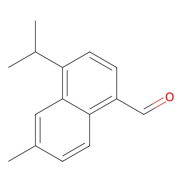 2D Structure of 6-Methyl-4-(propan-2-yl)naphthalene-1-carbaldehyde 2D Structure of 6-Methyl-4-(propan-2-yl)naphthalene-1-carbaldehyde