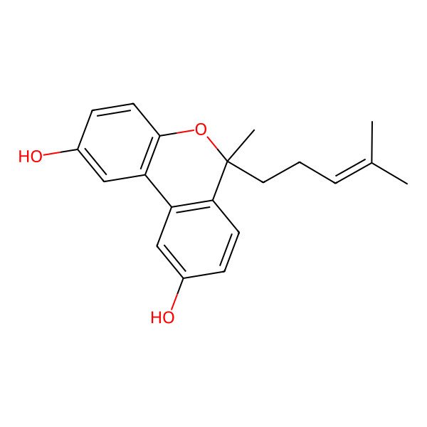 2D Structure of 6-Methyl-6-(4-methylpent-3-enyl)benzo[c]chromene-2,9-diol