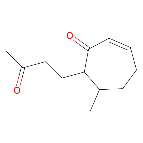 2D Structure of 6-Methyl-7-(3-oxobutyl)cyclohept-2-en-1-one