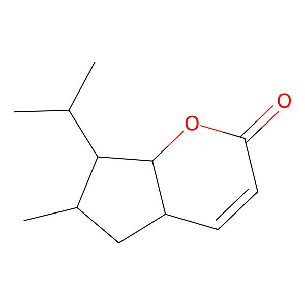 2D Structure of 6-methyl-7-propan-2-yl-5,6,7,7a-tetrahydro-4aH-cyclopenta[b]pyran-2-one