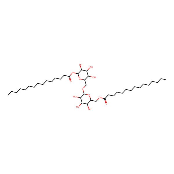 2D Structure of 6-O-(6-O-pentadecanoyl-alpha-D-glucopyranosyl)-1-O-pentadecanoyl-alpha-D-glucopyranose