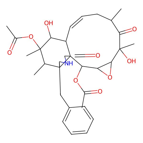 2D Structure of 6-O-acetyl-6-epi-19,20-epoxycytochalasin P