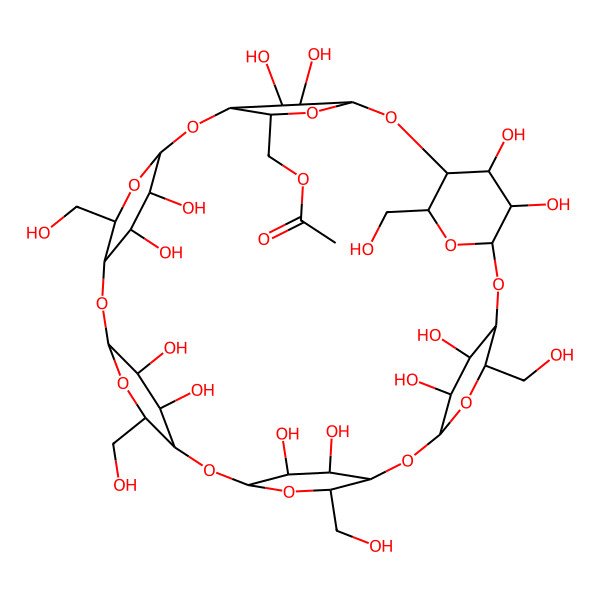 2D Structure of 6-O-acetyl-alpha-cyclodextrin