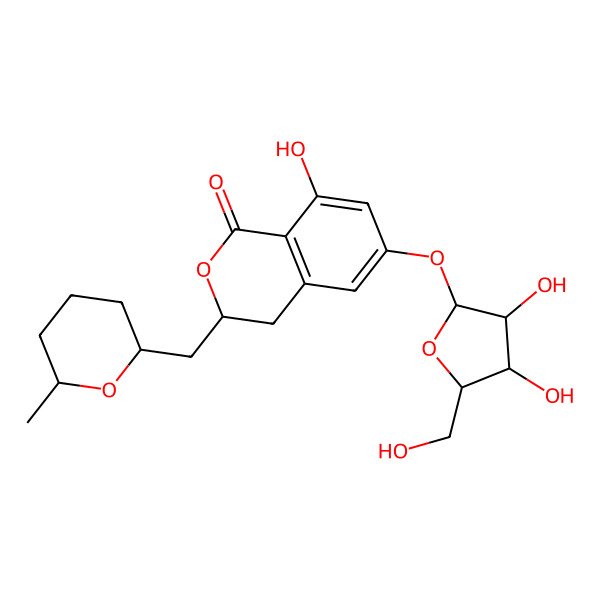 2D Structure of 6-O-alpha-D-ribosylasperentin