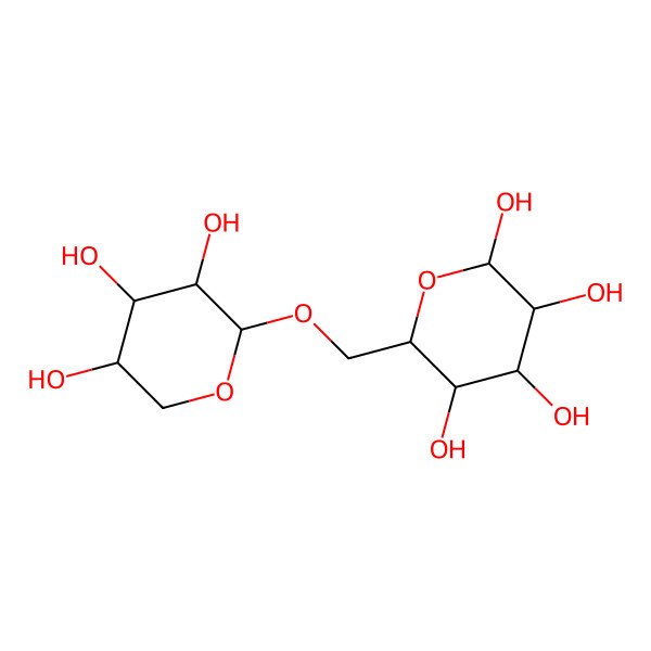 2D Structure of 6-O-(beta-D-xylopyranosyl)-D-glucopyranose 2D Structure of 6-O-(beta-D-xylopyranosyl)-D-glucopyranose