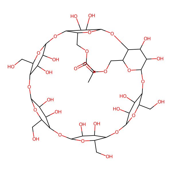 2D Structure of 6-O-diacetyl(A,B)-alpha-cyclodextrin