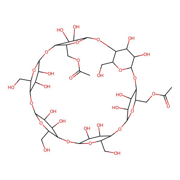 2D Structure of 6-O-diacetyl(A,C)-alpha-cyclodextrin