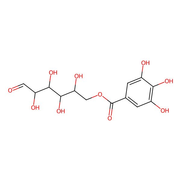 2D Structure of [(2R,3R,4S,5R)-2,3,4,5-tetrahydroxy-6-oxohexyl] 2-deuterio-3,4,5-trihydroxybenzoate
