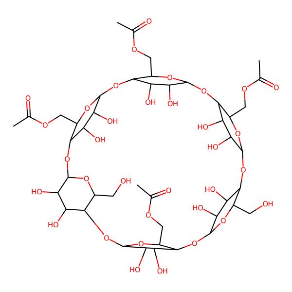 2D Structure of 6-O-tetraacetyl(A,B,C,E)-alpha-cyclodextrin
