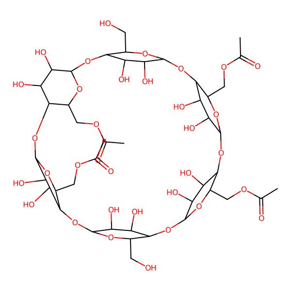 2D Structure of 6-O-tetraacetyl(A,B,D,E)-alpha-cyclodextrin