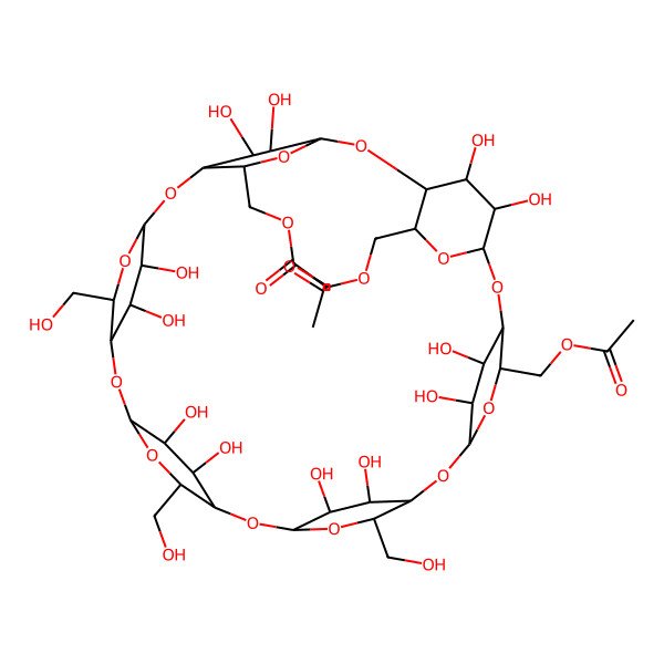 2D Structure of 6-O-triacetyl(A,B,C)-alpha-cyclodextrin