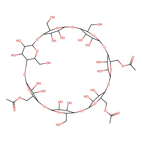 2D Structure of 6-O-triacetyl(A,B,D)-beta-cyclodextrin