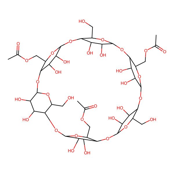 2D Structure of 6-O-triacetyl(A,C,E)-alpha-cyclodextrin
