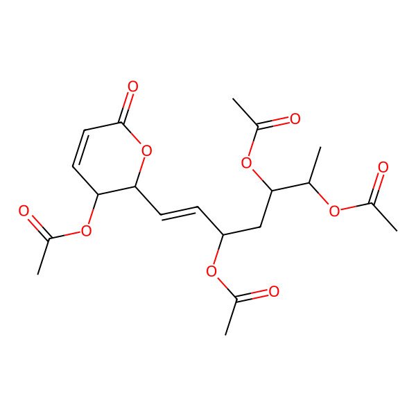 2D Structure of [6-Oxo-2-(3,5,6-triacetyloxyhept-1-enyl)-2,3-dihydropyran-3-yl] acetate