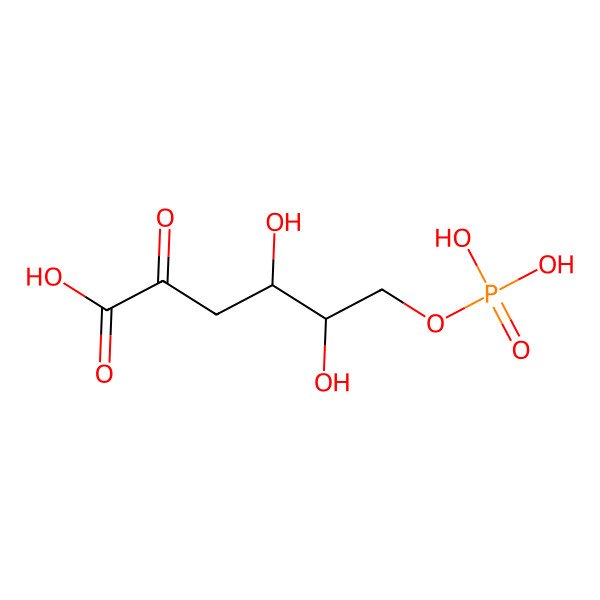 2D Structure of 6-phospho-2-dehydro-3-deoxy-D-galactonic acid