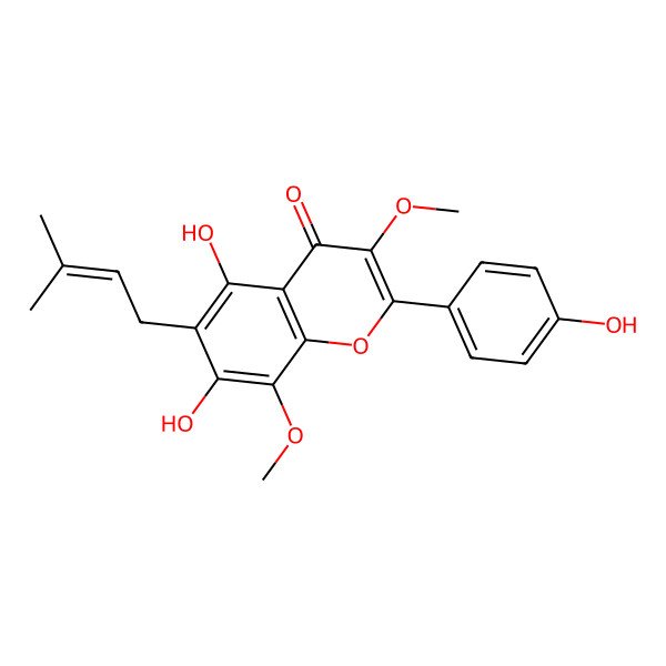2D Structure of 6-Prenylherbacetin 3,8-dimethyl ether
